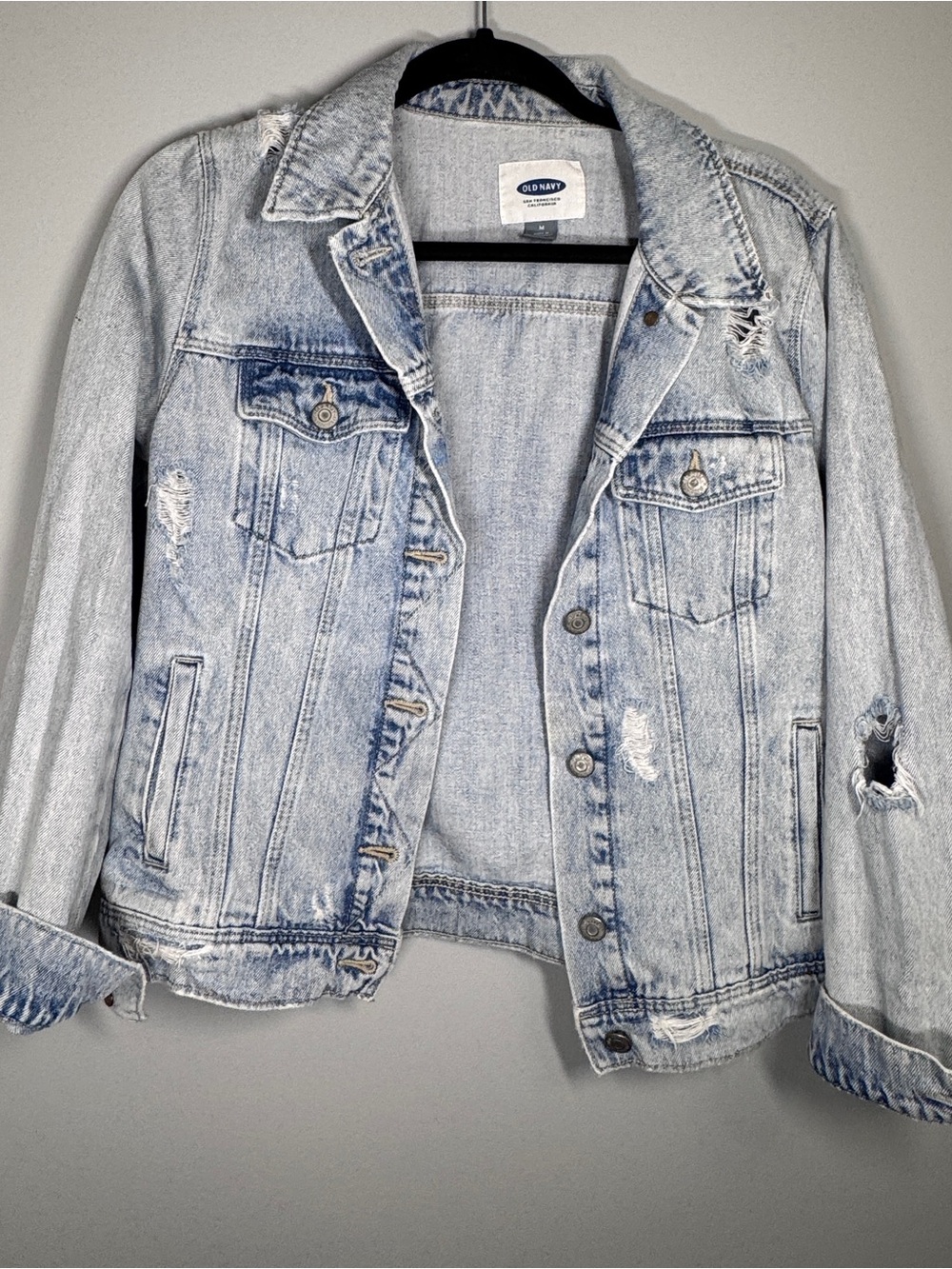 Old Navy Light Blue Distressed Denim Jacket